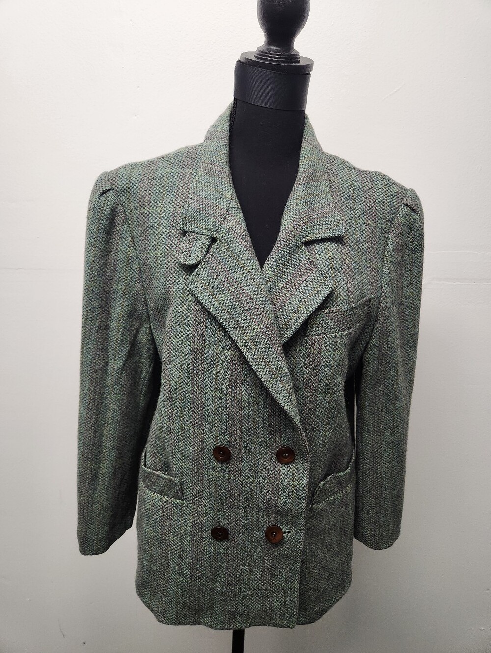 Women's Green Tweed Coat